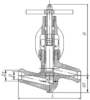 Клапан (вентиль) запорный Т-14лс10б