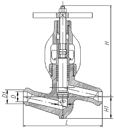 Клапан (вентиль) запорный Т-14с10б